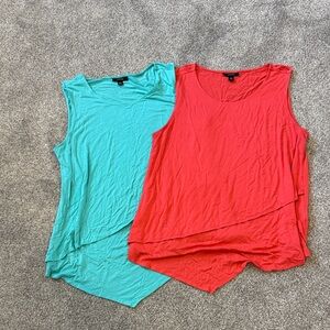 2 Alfani Red and Teal Sleeveless Tank Top